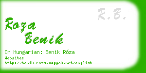 roza benik business card
